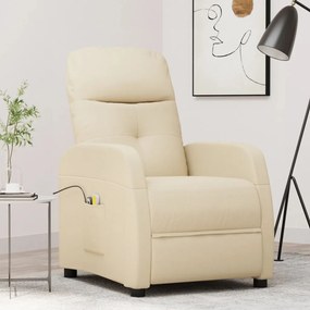 vidaXL Poltrona de massagens tecido cor creme