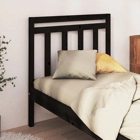 Cabeceira de cama 106x4x100 cm pinho maciço preto