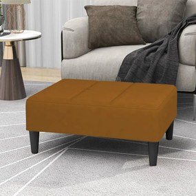 vidaXL Apoio de pés 78x56x32 cm veludo castanho