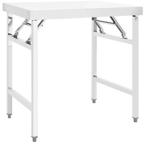 Mesa de trabalho de cozinha dobrável 85x60x80 cm aço inoxidável