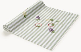 Corredor de mesa às riscas com motivos bordados Melony