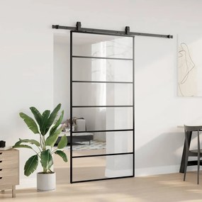 Porta deslizante c/ conj ferragens 102x205cm vidro ESG preto