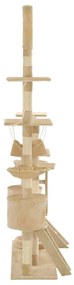 Árvore para gatos c/ postes arranhadores sisal 230-250 cm bege