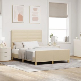 Cama de tecido Creme 160x200 cm vidaXL