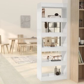 vidaXL Estante/divisória derivados de madeira branco brilhante