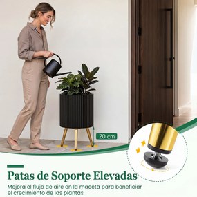 Floreira Alta para Plantas (NÃO INCLUIDA), 35 x 35 x 53,5 cm, Pernas Reguláveis, Preto