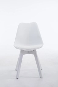 Cadeira de cozinha e sala de jantar Borneo V2 em couro sintético com estrutura branca 48 x 84 x 41,5 cm Branco