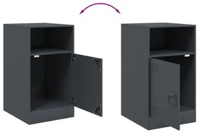 Mesas de cabeceira 2 pcs 34,5x39x62 cm aço antracite