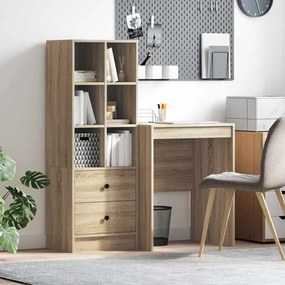 vidaXL Mesa com Armazenamento 2 pcs Carvalho Sonoma 60 x 50 x 76 cm