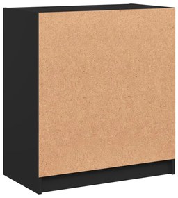 Armário de apoio c/ portas de vidro 68x37x75,5 cm preto