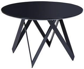 Mesa de jantar redonda preta ⌀ 120 cm Black OXHILL Beliani