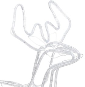 Figuras de rena de Natal 3 pcs 76x42x87 cm branco quente