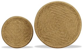 Conjunto de mesas de centro 2 pcs juta natural