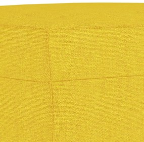 3 pcs conjunto de sofás com almofadões tecido amarelo-claro