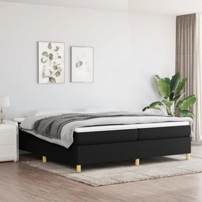 Estrutura de cama com molas 200x200 cm tecido preto