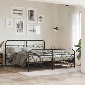 vidaXL Estrutura de cama sem colchão com pés 160x200 cm preto