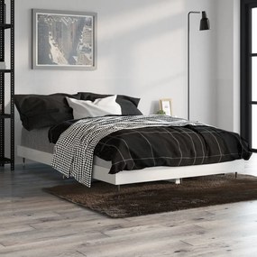vidaXL Estrutura cama 120x190 cm derivados de madeira branco brilhante