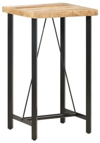 vidaXL Mesa de bar 60x60x107 cm madeira de mangueira áspera
