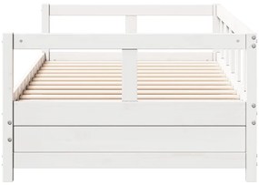Sofá-cama sem colchão 90x200 cm madeira de pinho maciça branco