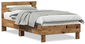 Estrutura de Cama Antiga 90x190 cm - Feita de Madeira de Engenharia.