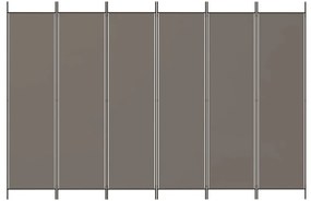 Divisória/biombo com 6 painéis 300x220 cm tecido antracite