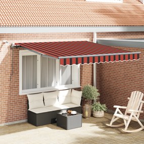vidaXL Toldo Retrátil Automático com LED Laranja e Castanho 300x250 cm