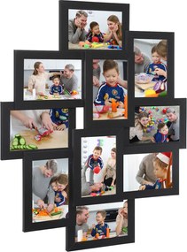 Colagem de molduras para 10 fotografias, preta