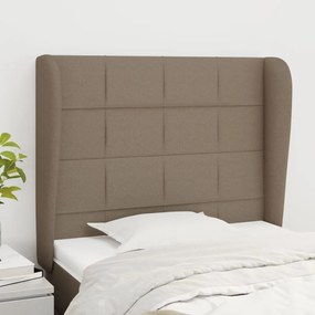 Cabeceira cama abas tecido 103x23x118/128 cm cinza-acastanhado