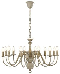 Lustre antigo de 12 lâmpadas E14 branco