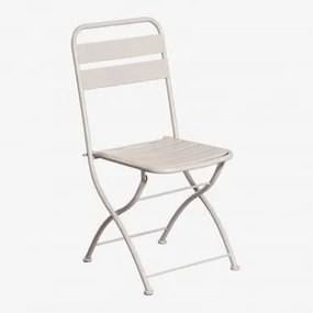 Pack De 2 Cadeiras De Jantar Dobráveis Em Aço Janti Tapioca Bege - Sklum