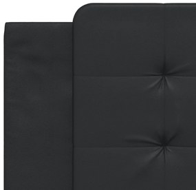 Estrutura de cama c/ luzes LED 180x200cm couro artificial preto