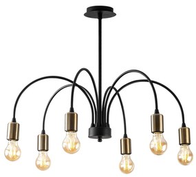 Candeeiro de Teto Sorek – Preto – 68 x 68 cm