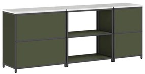 Conjunto de Armazenamento de Cozinha 3 pcs Verde Oliva