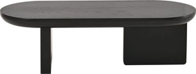 Mesa de centro moderna e minimalista com tampo oval, Preto | AOSOM Portugal