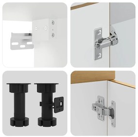 4 peças armário de cozinha conjunto Kalmar carvalho artisiano