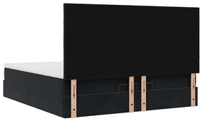 Estrutura de cama otomana com colchões 160x200 cm veludo preto
