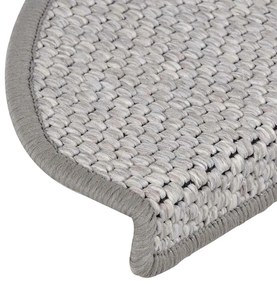 Tapetes escada adesivos aspeto sisal 30 pcs 65x21x4cm platina