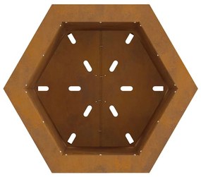Fogo Sem Fumaça Hexagonal 48x48x51 cm Aço Envelhecido