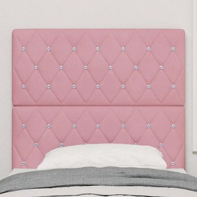 Cabeceira LED rosa 90 cm veludo