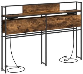 Cabeceira de armazenamento com cabeceira Carvalho fumado 120 cm