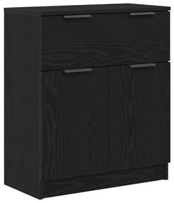Buffet de Carvalho Preto vidaXL 60x30x70 cm em Madeira de Engenharia