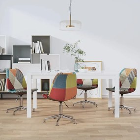 vidaXL Cadeiras de jantar giratórias 4 pcs retalhos de tecido