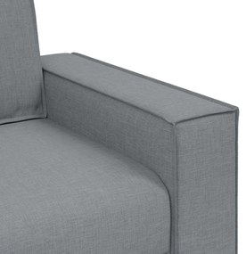 Conjunto de Sofá 3 Peças com Almofadas Cinza Claro