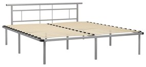 Estrutura de cama metal 200x200 cm cinzento