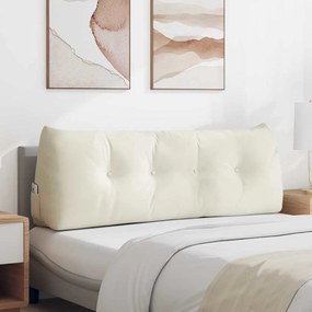 vidaXL Travesseiro para Costas Creme 140 x 24 x 50 cm Veludo