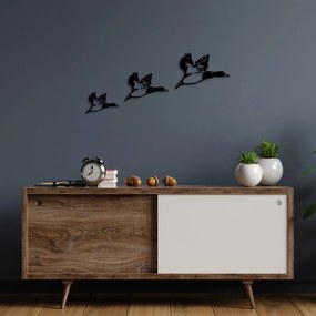 Acessório Decorativo de Parede Metalizado Patos – Preto – 11x16 cm, 14