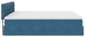 Estrutura de cama otomana com colchão 160x200 cm azul escuro