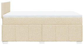 Cama boxspring com colchão 120x190 cm tecido cor creme