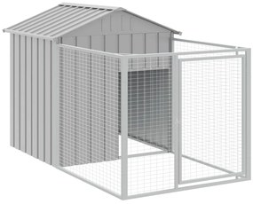 Casota para cães com telhado aço galvanizado cinzento-claro