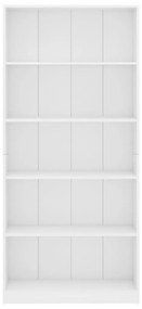 Estante com 5 prateleiras 80x24x175 cm contraplacado branco